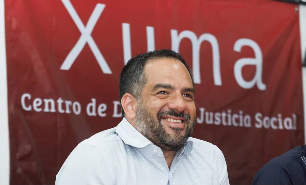 Manuel Guerrero en su primer presentación en público tras su liberación, en el anuncio de Xuma